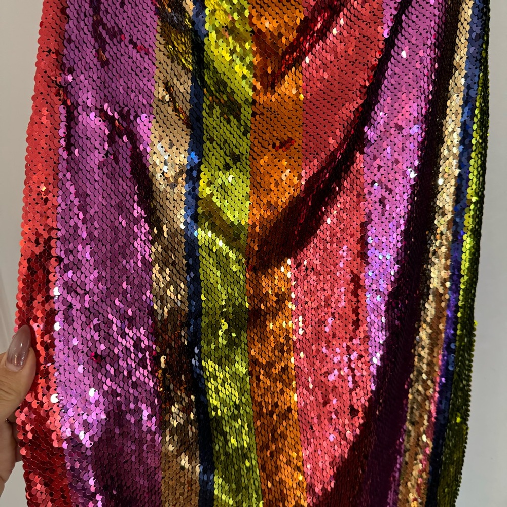 Sugar + Lips Multicolor Sequin Strapless Stretch … - image 8